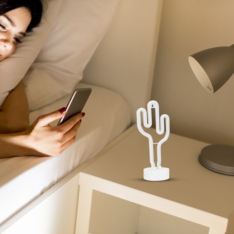 Lumière néon LED flexible à base ronde, en forme d'ange, de licorne, de cocotier ou de cactus. (1/5)