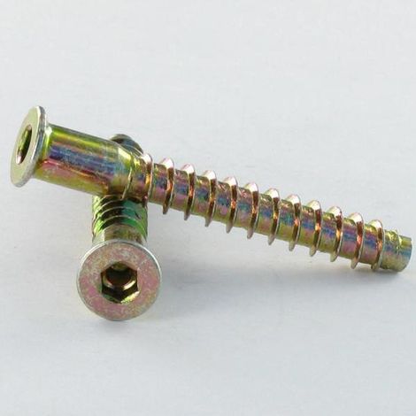Vis d'assemblage confirmat Tête fraisée Hexagonal creux 7X40 SS Cranté Bichromaté-30 pièces (1/5)