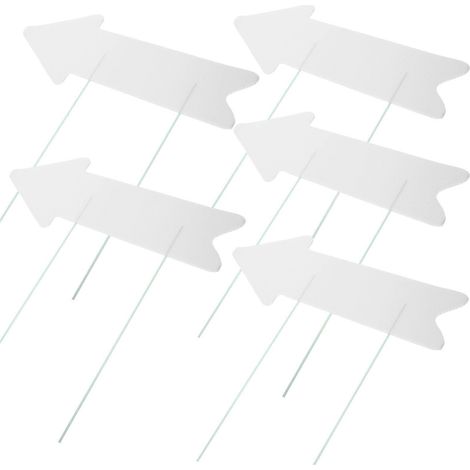 Panneaux de jardin vierges en plastique avec piquets, compatibles avec une utilisation sur pelouse, blancs, lot de 5 (1/5)