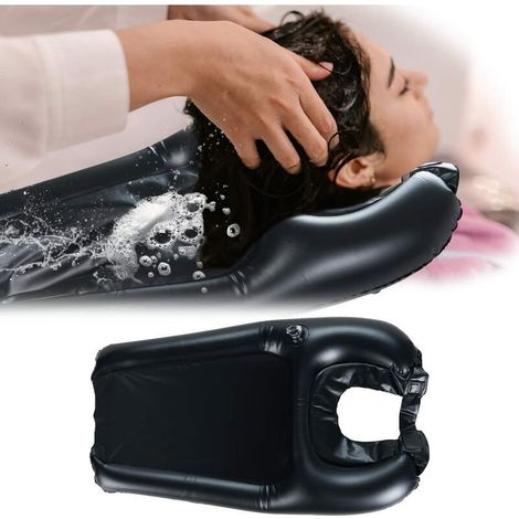 Bassin de lavage de cheveux gonflable Bassin de lavage de cheveux gonflable Tampon de shampooing Plateau de shampooing portable pour femmes enceintes, blessées, alitées, maison, facile (1/5)