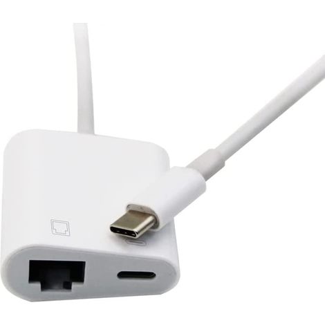 Adaptateur USB C vers Ethernet, adaptateur USB de type C vers Ethernet Gigabit avec port de charge, adaptateur Thunderbolt 3 vers RJ45 LAN (1/5)
