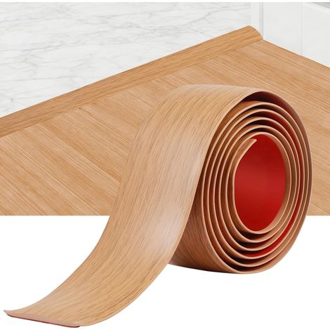 Barre de Seuil Adhesive 5cm x 300cm Flexible PVC Bois Chêne Jaune Découpable Barre de Seuil Anti-chute et Antidérapant Seuil de Porte Adhésif Idéal pour Carrelage Parquet Porte (1/5)