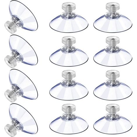 Lot de 12 ventouses en PVC transparent – Charge maximale élevée – Fixation sur surfaces lisses – Écrous métalliques inclus - 40M5-10 (1/5)