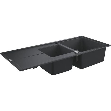 GROHE Fregadero de composite con escurridor K400 Granito Negro 31643AP0 (1/5)
