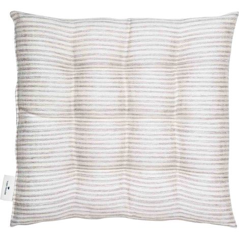 TOM TAILOR Coussin d'assise avec surpiqûres 9 fois FRESHSTRIPE - 1 pièce 40x40 cm, Gris clair
