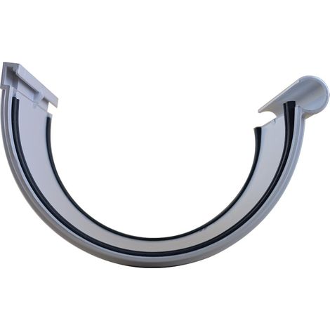 First Plast – Jonction longue à joints montés PVC 33 demi-ronde – Raccord pour gouttière – Système BI-SYSTEM pour assemblage par collage ou joint – Température -30ºC à 65ºC (1/4)