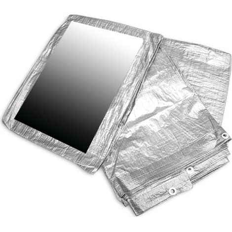 Bâche imperméable renforcée, argentée, 3 x 5 m, grammage 120 PL12035