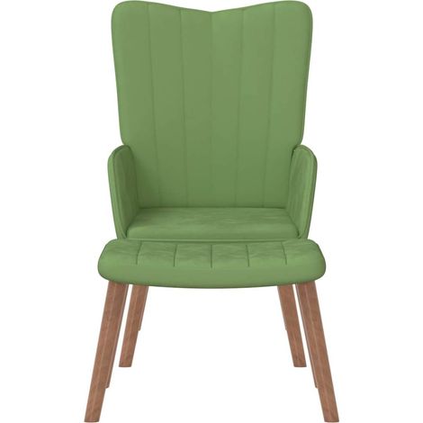 Maison Exclusive - Relaxsessel mit Hocker Hellgrün Samt (1/5)