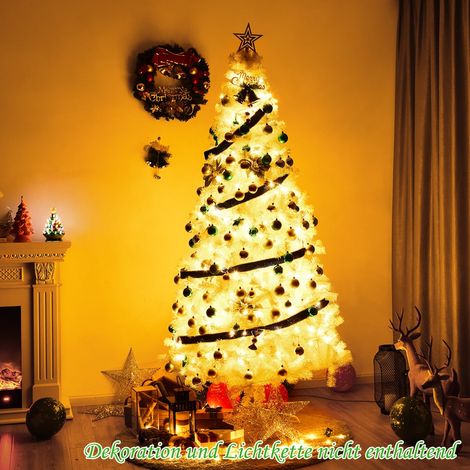 Künstlicher Weihnachtsbaum mit Metallständer, 210 cm, Weiß