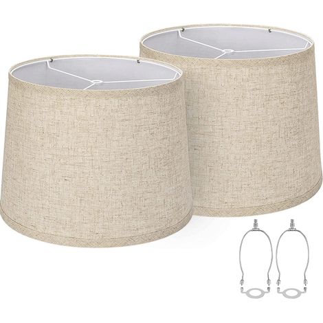 Ortviai Abat-jour en tissu pour lampe de table et lampe sur pied – Lot de 2, avec support harpe de 20 cm et douille E26 UNO (1/4)
