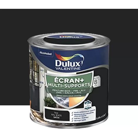 Peinture DULUX VALENTINE Ecran+ Multi-supports Noir 0,25 L (1/4)