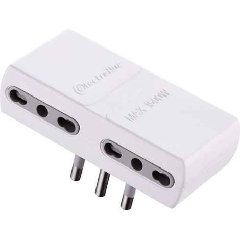 ADATTATORE QUADRUPLO PIATTO SPINA 16A/4 PRESE 16A BIANCO