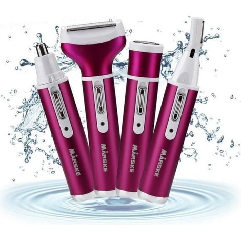 Tondeuse Bikini - Rasoir Épilateur Visage Corps 4 en 1 - Pour Zone Bikini Visage Nez Sourcils - 3 Accessoires Inclus - 1 Pièce (1/3)