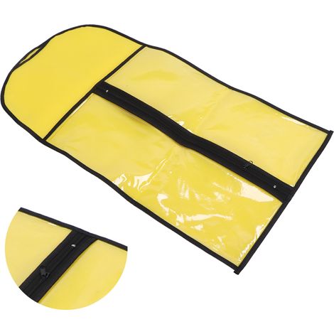 Sac de Transport pour Perruques Anti-Poussière, Pliable pour Extensions et Postiches - Pratique Quotidien et Déplacements, Fermeture Éclair Solide, Jaune Vif (1/5)