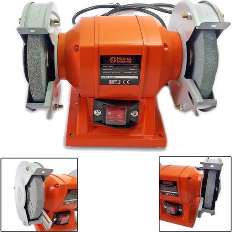 Trade Shop - Smerigliatrice Mola Da Banco 250w 2 Dischi 2 Pietre 125mm Professionale Hn-1206b - (1/5)