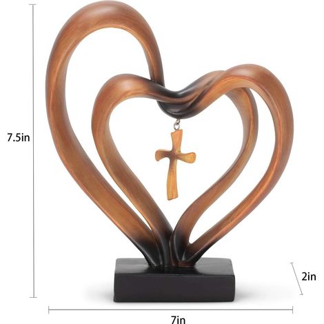Croix de Pâques avec cœurs entrelacés, ornement de croix de Jésus, décoration intérieure. (1/5)