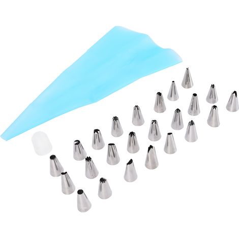 24 Spritztüllen aus Edelstahl, 24-teiliges Set, russische Spritzbeutel, komplettes DIY-Set für eine blaue Torte (1/5)