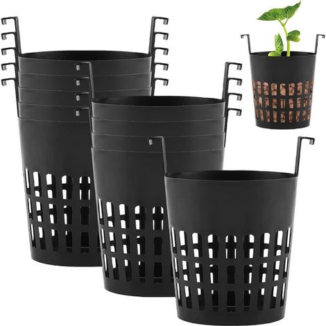 Set mit 10 Pflanzkörben, hängende Netztöpfe für hydroponischen Anbau (1/5)
