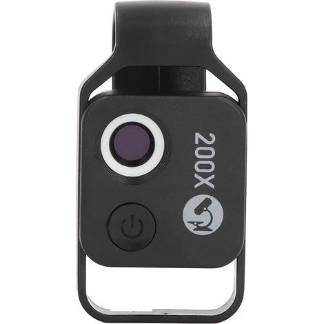 Microscope portable pour téléphone 200x, noir, rechargeable par USB, batterie 110 mAh avec filtre CPL, loupe pour l'observation en sciences biologiques (1/5)