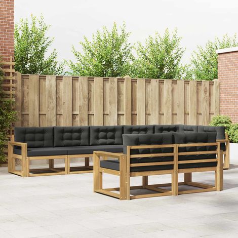vidaXL Outdoor-Sofagarnitur 6 Stk. Weiß und Anthrazit Polyester (1/5)