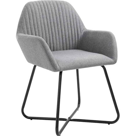 Maison Exclusive - Sillas de comedor 4 unidades tela gris claro (1/5)