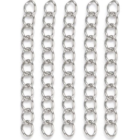 Rallonge de chaîne en acier inoxydable à 100 brins pour la fabrication de boucles d'oreilles, colliers, bracelets et porte-clés ( ) (1/4)