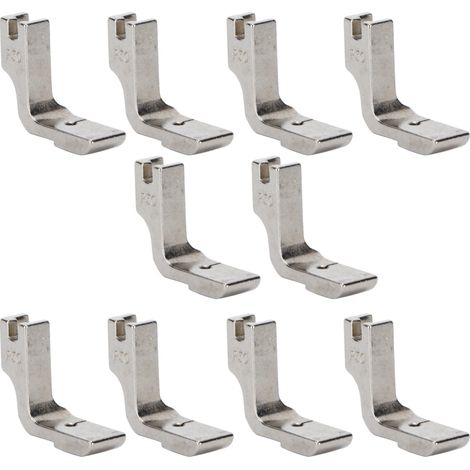 Juego de 10 prensatelas universales de acero inoxidable para máquinas de coser industriales.