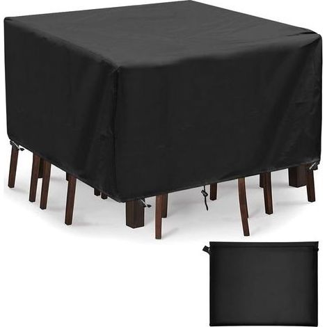 Housses Table de Jardin, 420D Oxford Carre Housse Salon de Jardin Imperméable, Résistance au Vent, Bache Protection Carre Table Jardin Exterieur, 200 x 200 x 90 cm (1/4)
