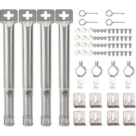 Lot de 4 brûleurs tubulaires droits universels réglables en acier inoxydable pour barbecue à gaz (1/5)