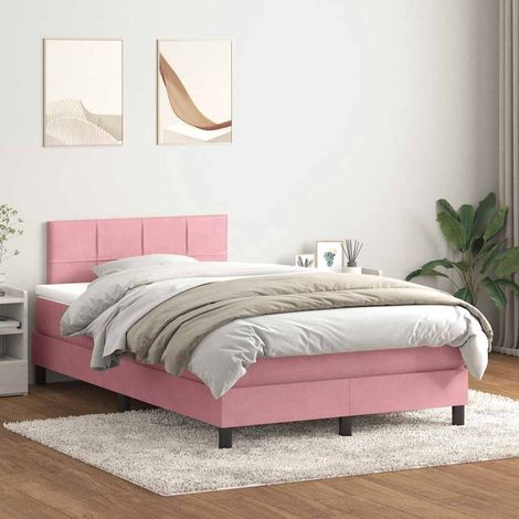 Boxspringbett mit Matratze Rosa 120x220 cm Samt
