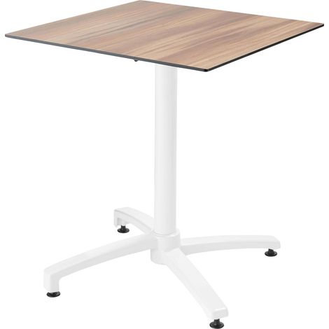 Table de terrasse carrée 70 x 70 cm inclinable stratifié chêne foncé (1/5)