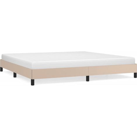 Maison Exclusive - Bettgestell Cappuccino-Braun 200x200 cm Kunstl (1/5)