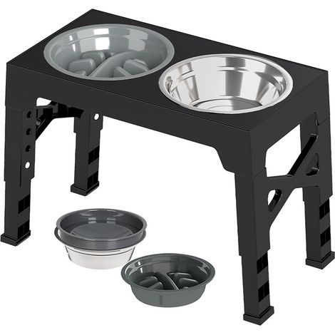Skylos Elevated Pet Feeder Raised Dog Food Water Feeding Bowl Adjustable Folding