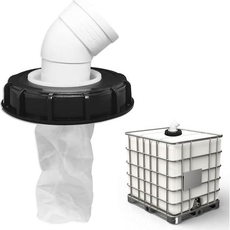 Filtre à Couvercle IBC, 163mm Accessoires de Réservoir IBC avec Coude DN 75 45° Filtre à Eau de Pluie en Nylon avec Filtre Lavable pour Réservoir d'eau De Pluie IBC (1/5)