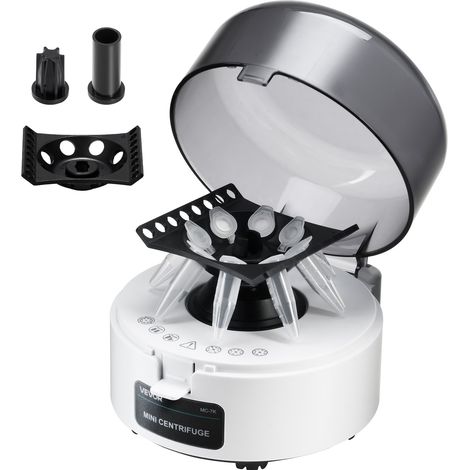 VEVOR Mini centrifugeuse 3013 x g RCF, machine de centrifuge de laboratoire electrique avec rotor 2 en 1 pour tubes de 0,2/1,5/2 ml, vitesse fixe 7000 tr/min, faible bruit, pour diverses experiences (1/5)