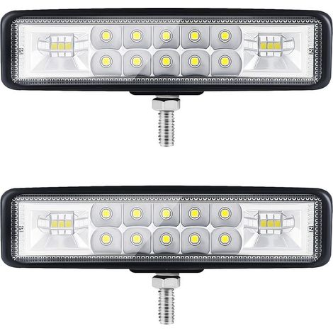 6” Phare LED Moto Phare de Travail led Tracteur 2 Rangs 9-36V 120W 12000LM 6000K Combinaison Spotlight+Floodlight Barre LED Off-road Phare Led 4x4 Pods d'éclairage LED pour Camions SUV Moto (1/5)