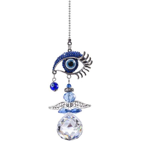 Pendentif ange en cristal de 31,8 cm, symbole de protection contre le mauvais œil et de chance. (1/5)