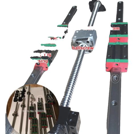 CNC Führungsleisten-Kit, 16mm Schraubendurchmesser, 5mm Schraubenschritt, 400mm Kugelgewindelänge, 700mm Kugelgewindelänge, 1000mm Kugelgewindelänge (1/5)