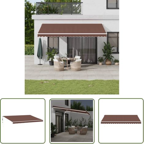 The Living Store Markise Manuell mit LED Braun 500x300 cm - Markise - Gartendekoration - Sonnenschutz - Outdoor Möbel - Terrassenzubehör (1/5)