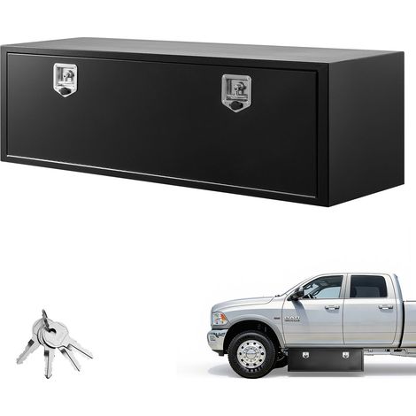 Unterflur-Werkzeugkiste für LKW, 1524 x 457 x 457 mm, robuste Stahl-Aufbewahrungsbox für Anhänger mit Schloss und Schlüsseln, wasserdichter Unterflur-Organizer mit T-Griff für LKW, Transporter und SUV (1/5)