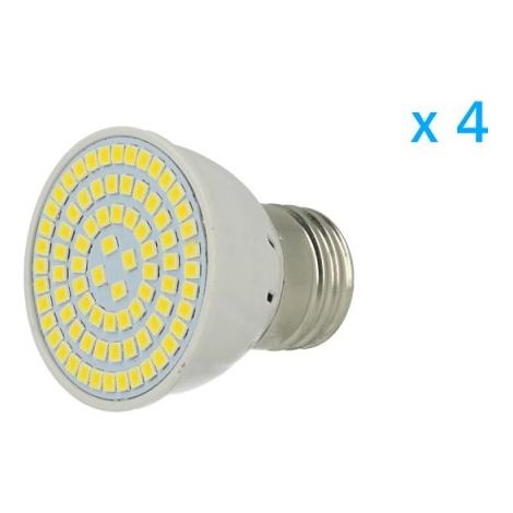 4 PZ Lampade Led E27 Spot 4W=40W Bianco Freddo Diametro 50mm Con 80 smd 2835