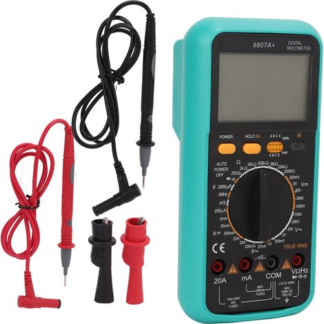 9807A+ Digitales Handmultimeter mit akustischem und optischem Alarm, Spannungs- und Stromprüfer für Elektriker (1/5)