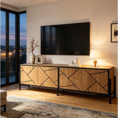 Mobile TV 4 ante geometriche MDF 153x40x50 cm OKMYHOME (1/5)