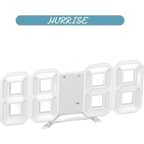 Horloge Murale LED - Réveil Numérique 3D avec Affichage Heure Température - Alimentation USB et Pile CR2032 - Pour Salon Chambre Bureau - 1 Pièce (1/5)