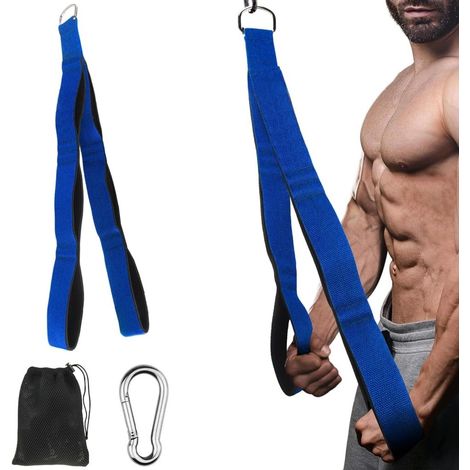 Trizepsseil mit 3 Segmenten und gepolsterten Griffen für Kabelzugmaschine – Fitness-Kabelzugzubehör – Krafttraining (1/5)
