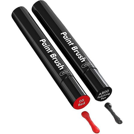 Kit de retouche peinture pour rayures de voiture - Stylo applicateur pinceau - 2 pièces - Rouge (1/5)