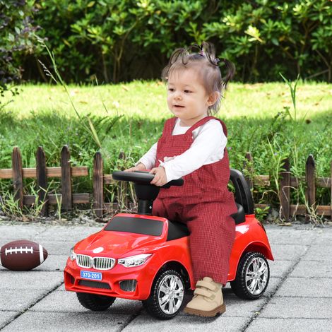 Elektrisches Kinderauto mit Lenkrad, Scheinwerfern und Musik, 18–36 Monate, rot (1/5)