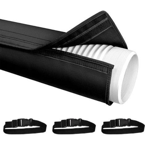 Gaine Isolante Pour Tuyau De Climatiseur, Protection Portable Pour Tuyau De Climatisation, Housse Isolation Tuyaux Climatiseur Mobile 5-5,9 Pouces Avec 3 Bandes À Boucle Pour Intérieur Et Extérieur (1/5)