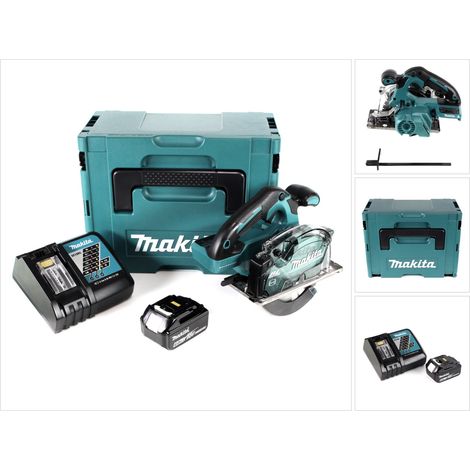 Makita DCS 553 RG1J Sega circolare a batteria per metallo 18V 150 mm brushless + 1x batteria ricaricabile 6.0Ah + caricabatterie + Makpac