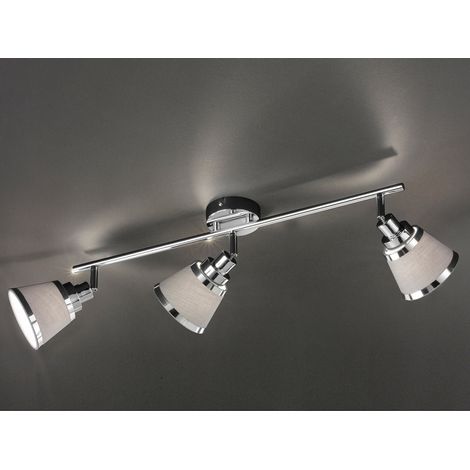 Deckenstrahler ZOON 3-flammig mit Stoffschirmen in Grau, Breite 63cm (1/5)